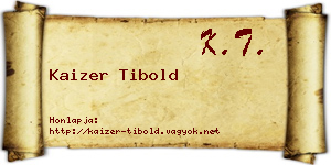 Kaizer Tibold névjegykártya